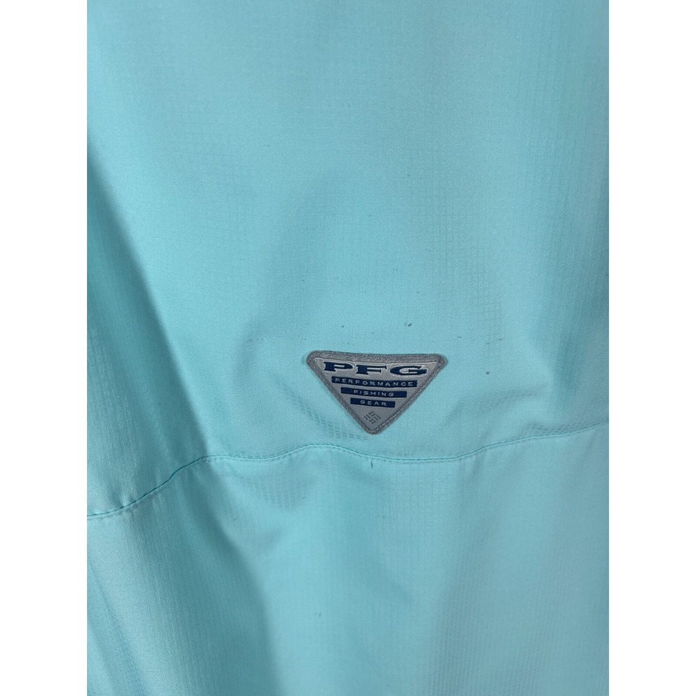 Columbia PFG Tamiami II Shirt Mens XL Aqua Blue Short Sleeve Fishing Button Up - Picture 3 of 10